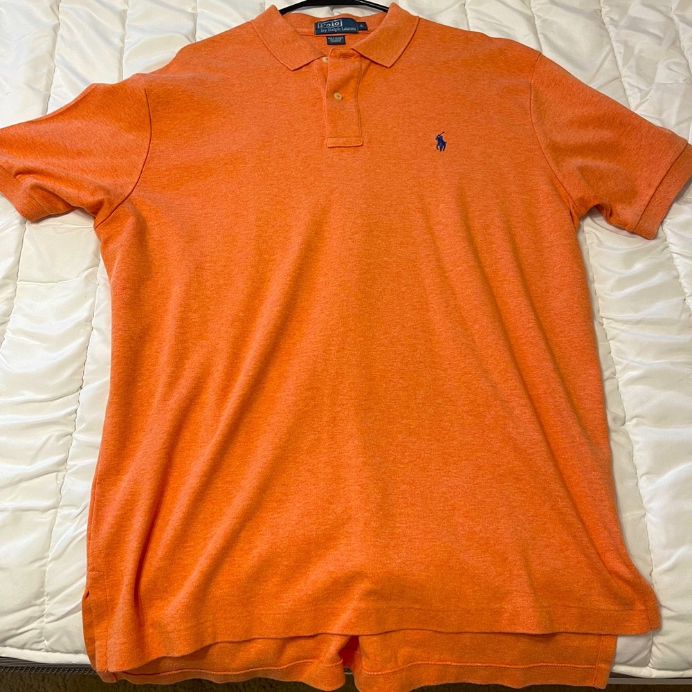 Polo by Ralph Lauren Men's Orange Polo Shirt